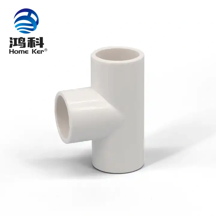 HongKe PVC SCH40 ASTM D2466 Tee Fitting for plumbing White Color 