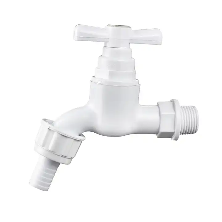 HongKe PVC One Way Handle Bibcock with Nozzle White Color South America