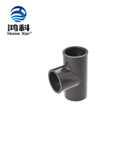 HongKe ASTM D2467 PVC SCH80 Tee Pipe Fitting Superior Quality Dark Grey