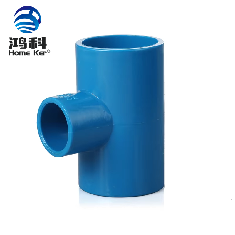 PVC DIN PN10 Reducing Tee Pipe Fitting Deep Blue Superior Quality