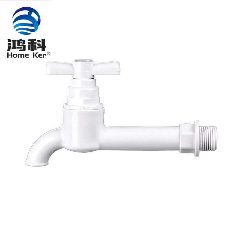 HongKe PVC One Way Handle Long Body Bibcock White Color Easy to Use High Quality