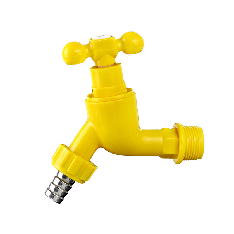 Customized Factory Yellow PP Hose Bibcock High Quality With S.S Nozzle Faucet