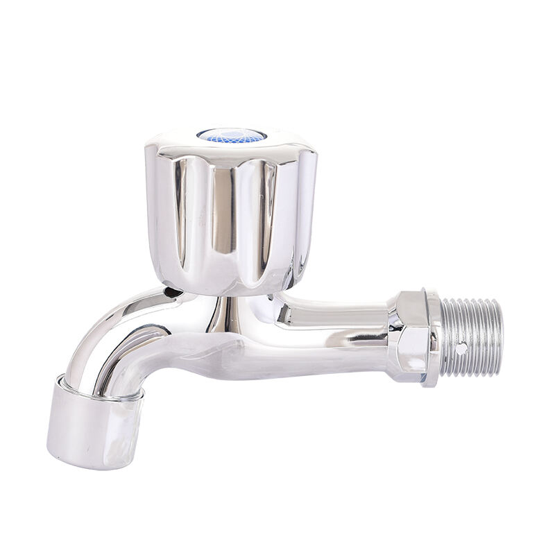 Chrome Short Bibcock Single Cold Polished Factory ABS Fast Open Basin Faucet 