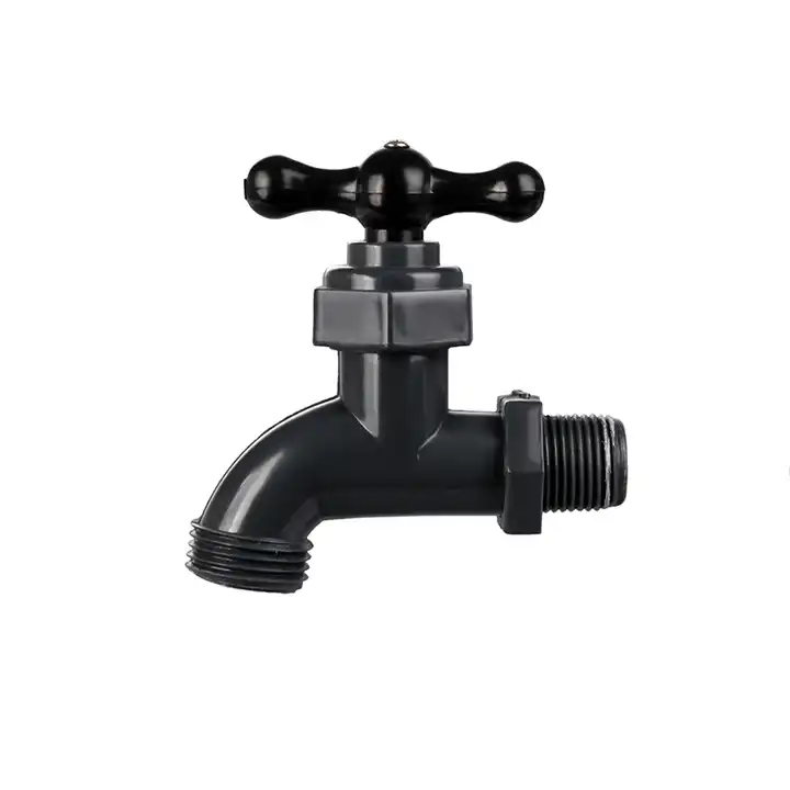 HongKe PVC Hose Bibcock Threaded Interface Household Water Tap Grey Color