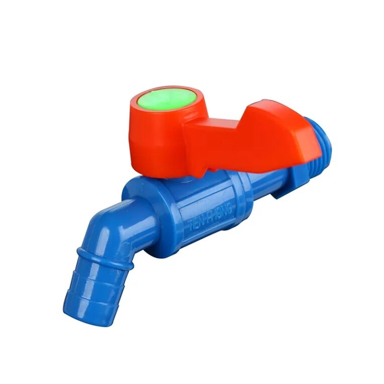 One Handle Plastic PVC Bibcock Blue Color Body Red handle Garden Water Faucet