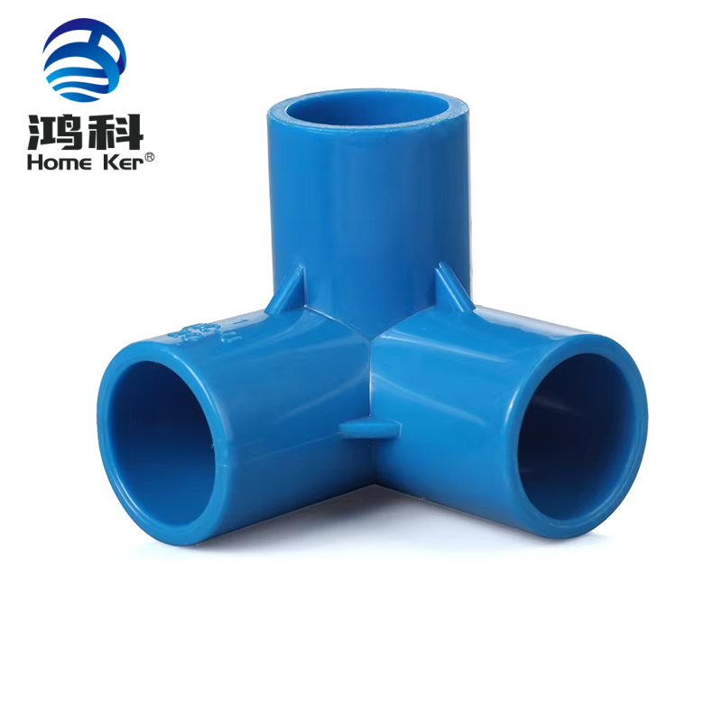 PVC 3 Way 90 Degrees Pipe Fitting PN10 DIN Dark Blue Color Philippines