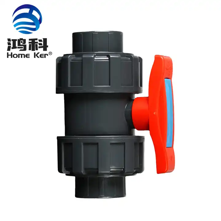 HongKe High Quality PVC Double Union Ball Valve 1/2''-4'' Modern Design