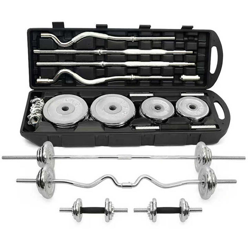 Barbell and dumbell Custom Logo Fit Gym Equipment Case curl bar weight set Adjustable iron 50kg 55kg barbell dumbbell set