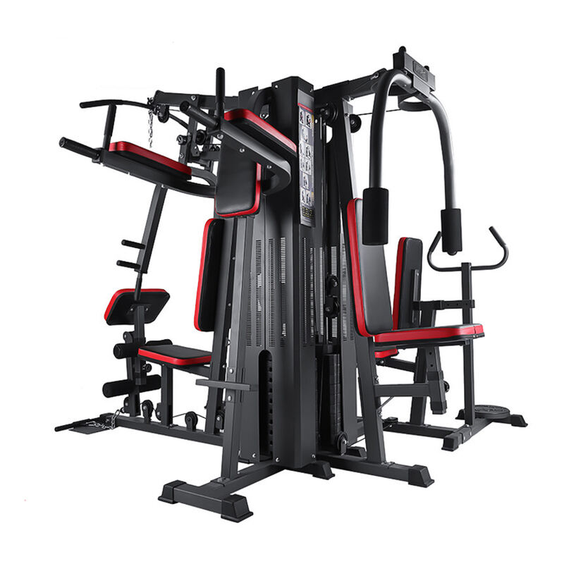 Multi-functional multi-trainer five-person station indoor sports fitness equipment