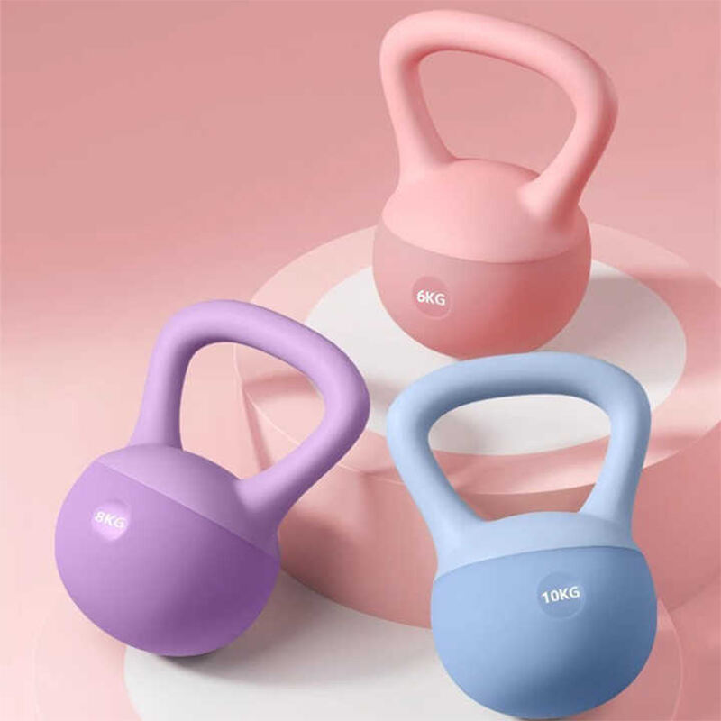 New hot sale home fitness body building anti slip PVC soft kettle bell for women