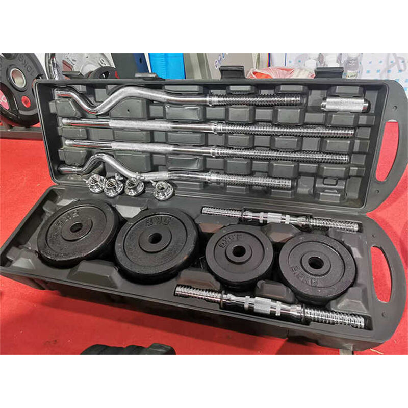 Barbell and dumbell Custom Logo Fit Gym Equipment Case curl bar weight set Adjustable iron 50kg 55kg barbell dumbbell set