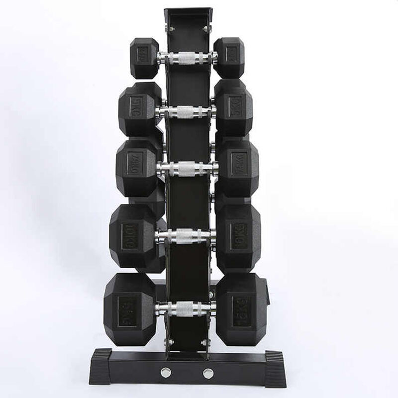 Commercial free weight lifting fitness workout rubber 5kg 40kg 50kg dumbbell hexagon hex dumbbell set