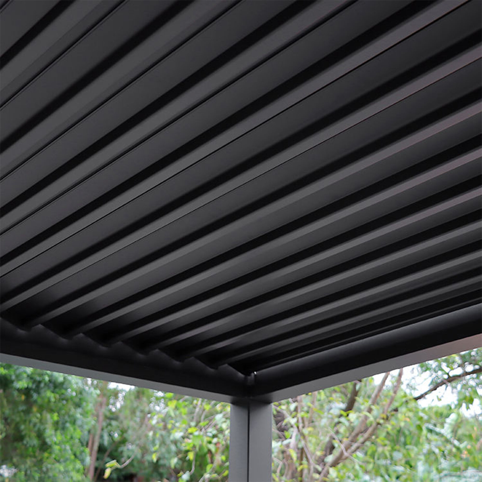 Outdoor Manual 3*3 Light Flip Roof Fast Shipping Easy Install Garden Bioclimatic Aluminum Waterproof Louvered Pergola