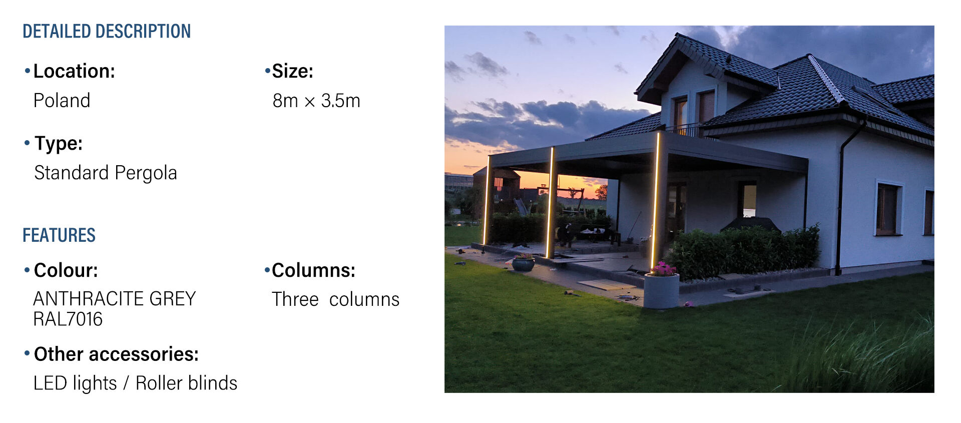 Wall Mounted Pergola Expands Front Terrace With Electric Windproof Screens