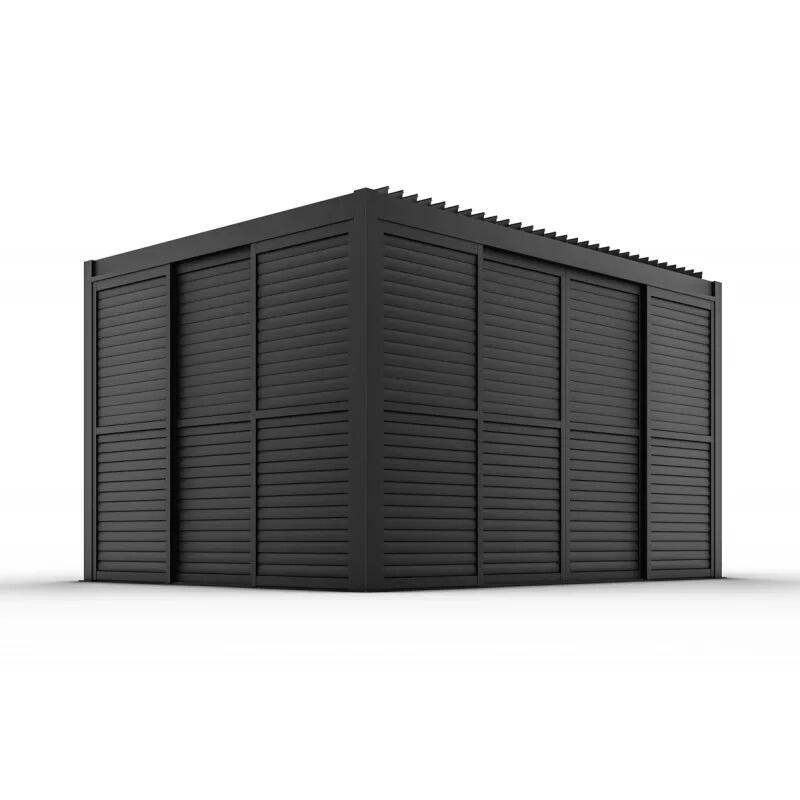 Aluminum Louver Doors with Sliding Rails for Outdoor Pergola