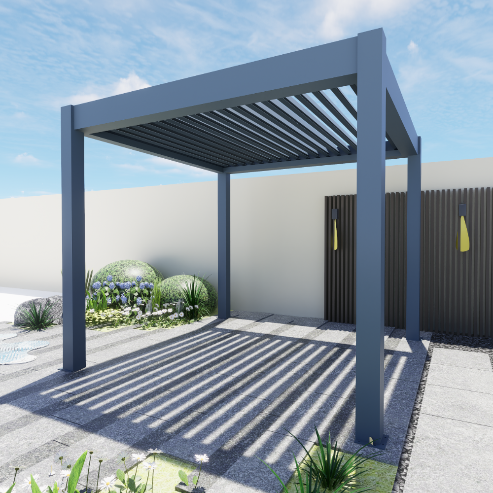 Customizable Motorized Bioclimatic Aluminum Louvered Standard Pergola Automatic Patio Backyard Gazebo & Pavilion