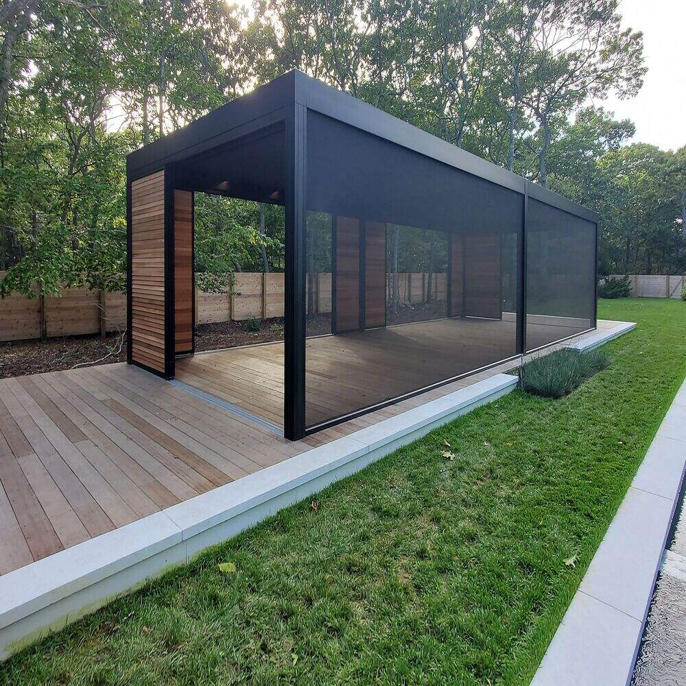 Electric Motorized Roof Screen Powder Coated Standard Pergola with Zip Screen for Outdoor Garden Easily Assembled for Backyard Use
