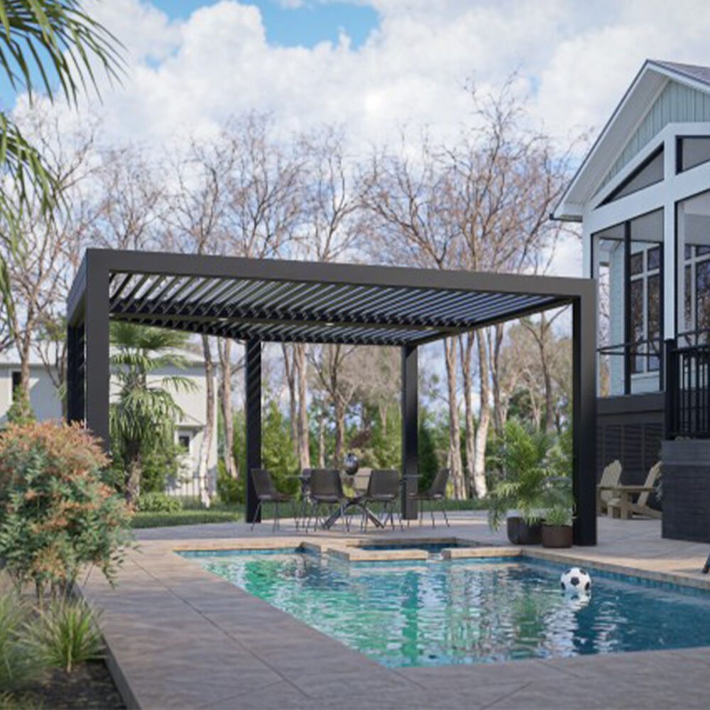 Customizable Motorized Bioclimatic Aluminum Louvered Standard Pergola Automatic Patio Backyard Gazebo & Pavilion