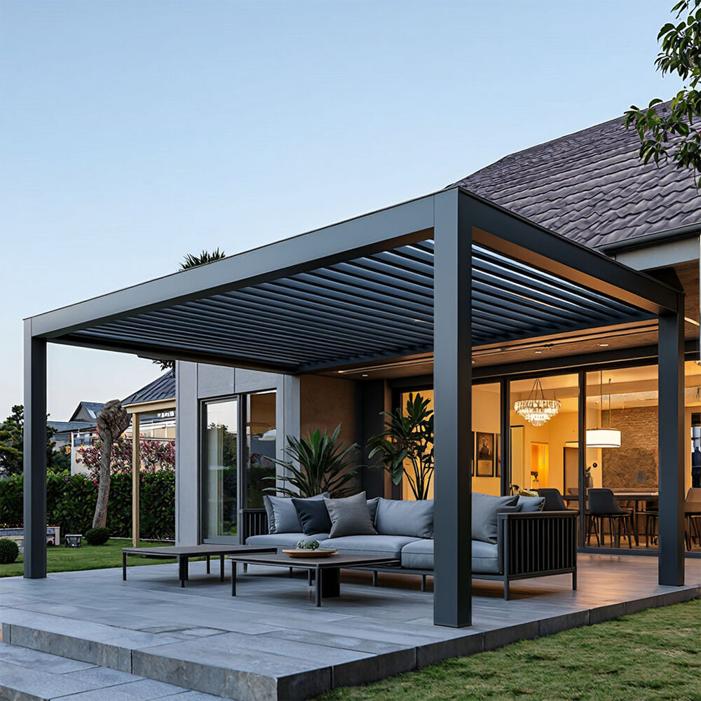 Siège extérieur haut de gamme sous pergola pour une vie moderne