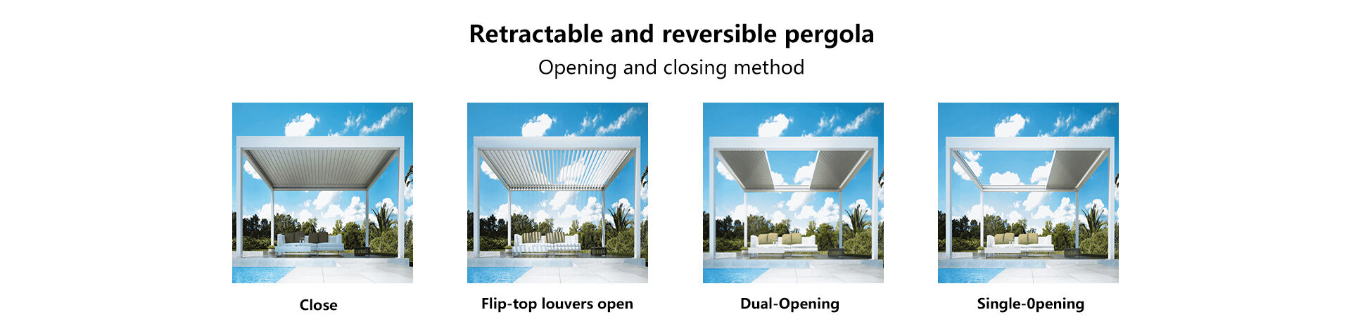 Easy Operate Retractable Reversible Pergola Ideal for Modern Outdoor Spaces