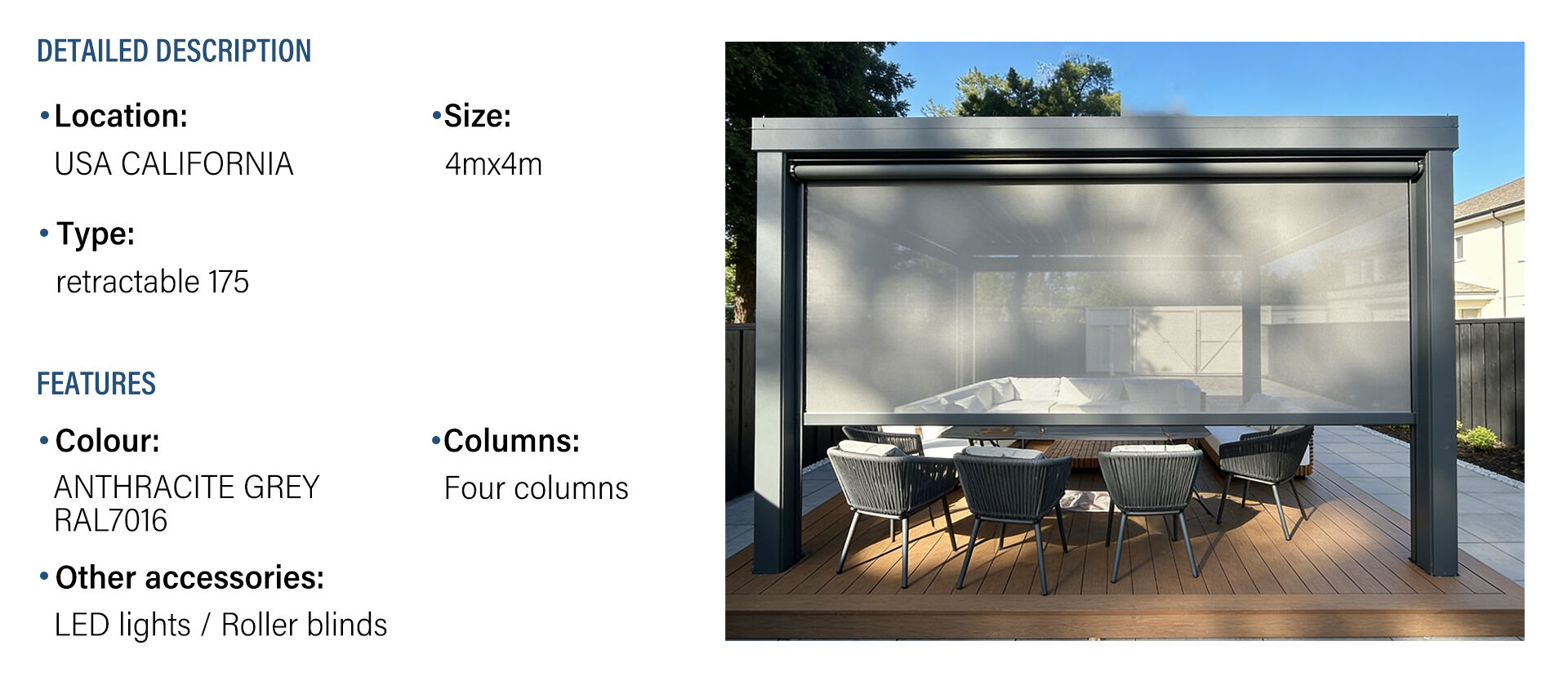 Courtyard relaxation pavilion in the California, USA