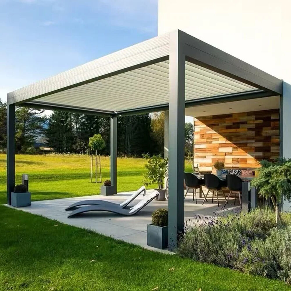 Customizable Motorized Bioclimatic Aluminum Louvered Standard Pergola Automatic Patio Backyard Gazebo & Pavilion