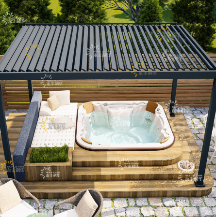 Customizable Motorized Bioclimatic Aluminum Louvered Standard Pergola Automatic Patio Backyard Gazebo & Pavilion