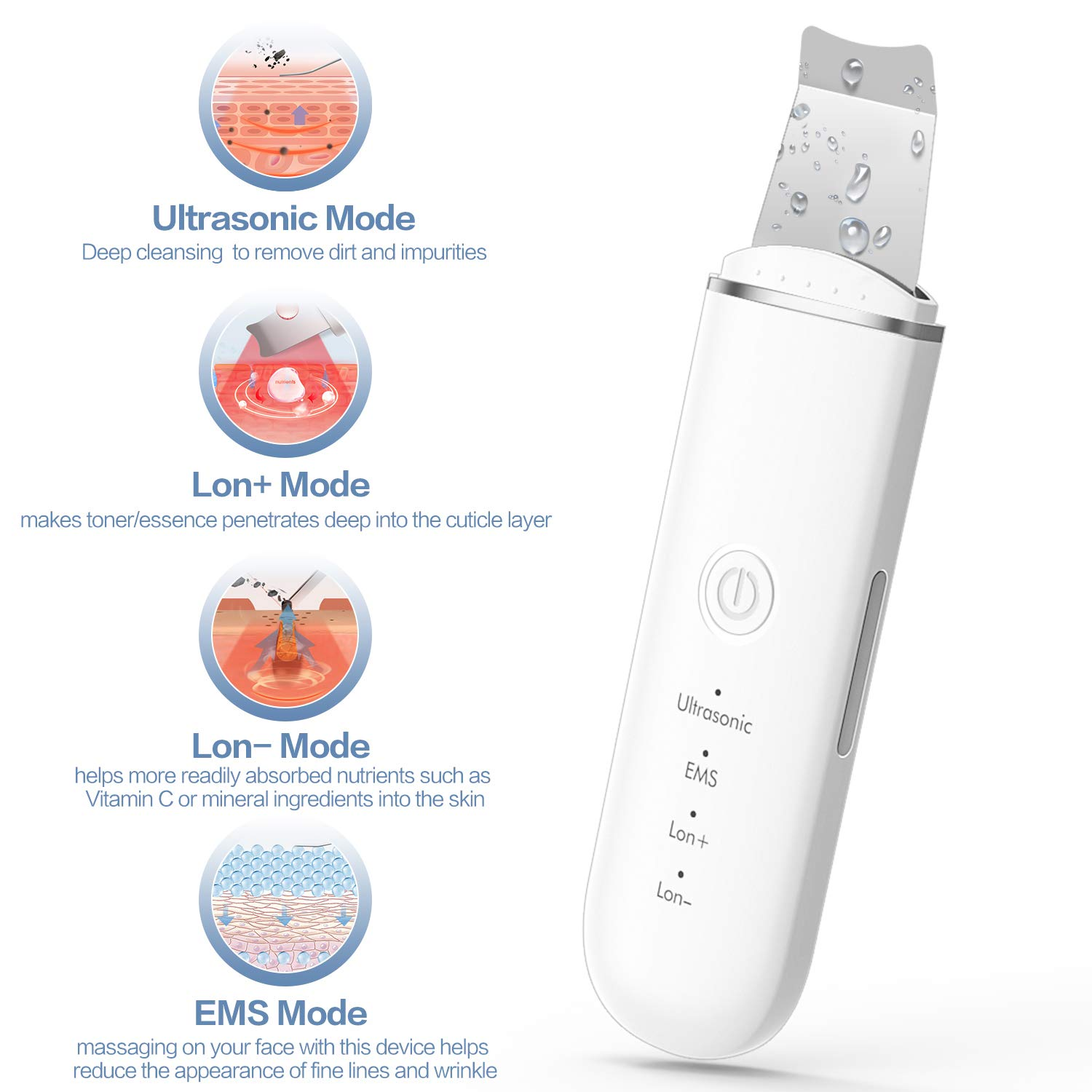 Ultrasonic Skin Cleaner with Plug Details page