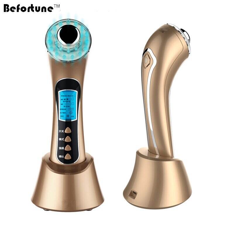 Rechargeable Facial Massage LED Light Therapy Photon Ultrasonic Beauty Machine