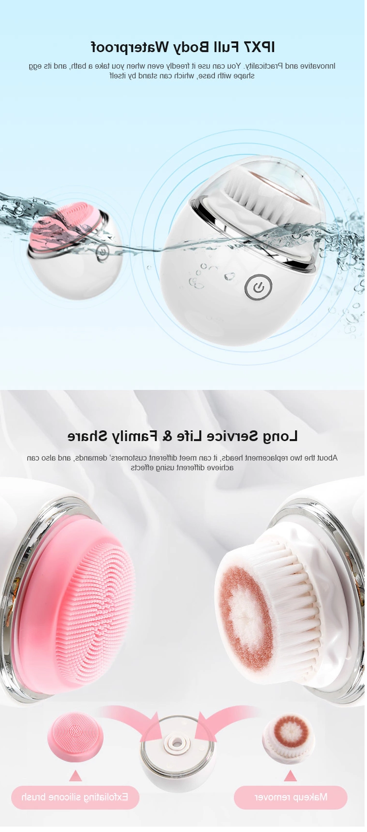 Exfoliating Sonic Egg Vibrating Electric Face Brush