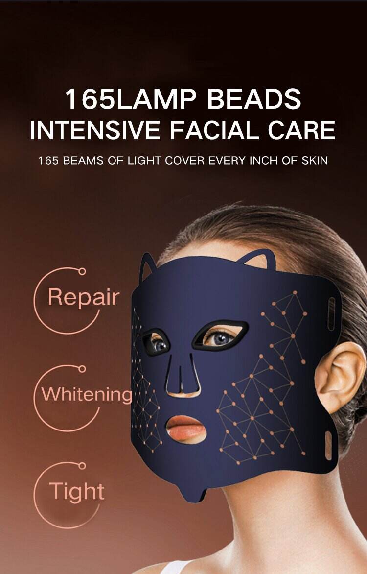 LED Silicone Face Mask and Neck Detail 