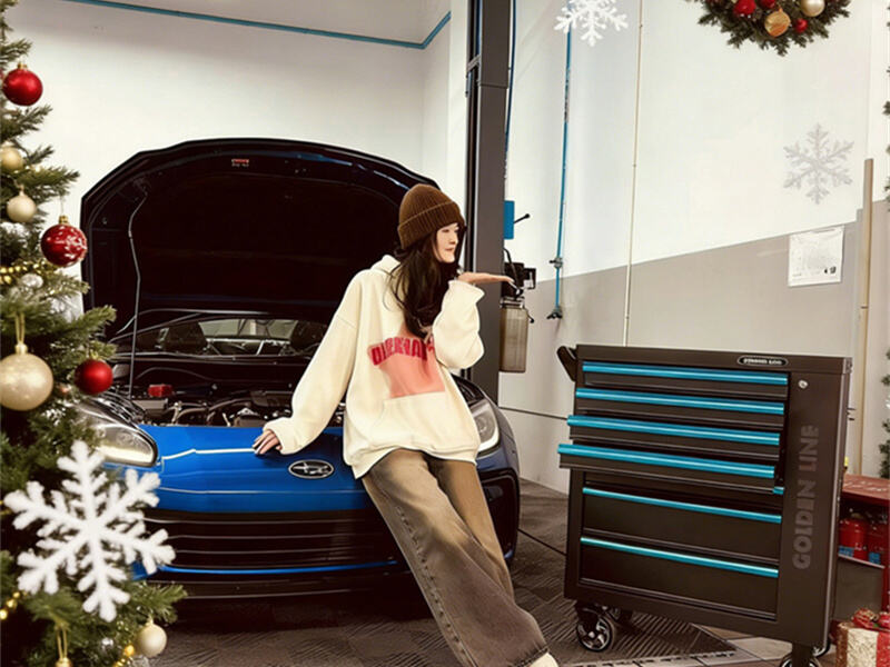 Christmas Garage Glow-Up: Goldenline Tool Cart Creates a 