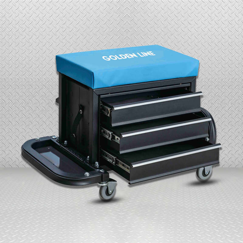 GL404 Metal Tool Cabinet Tool Cart With Draws And Seats