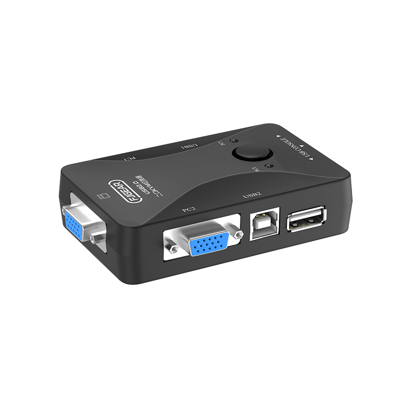 FJGEAR FJ-2UK 2 in 1 out 2 Port Manual VGA KVM Switch