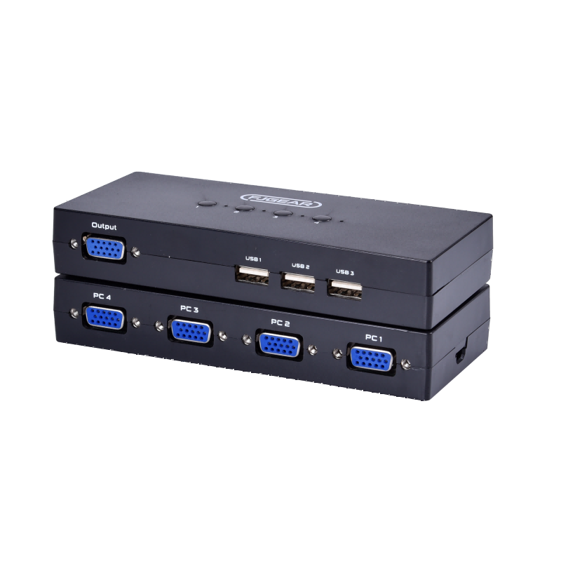 FJGEAR FJ-401UK Manual 4 in 1 out 4 Port VGA KVM Switch