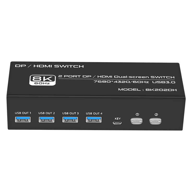 FJGEAR FJ-8K202DH 8K@60Hz DP/HDMI Dual-screen KVM Switch