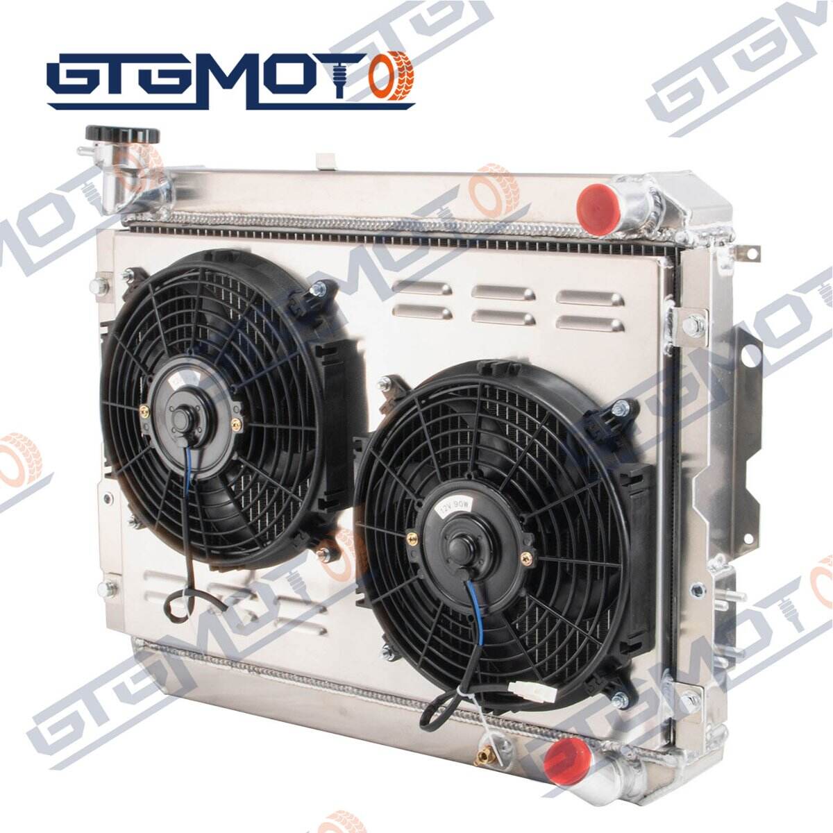 GTGMOTO 3 Row Cooling Radiator for Triumph TR6 2.5L Inline 6 Gas Engine ...