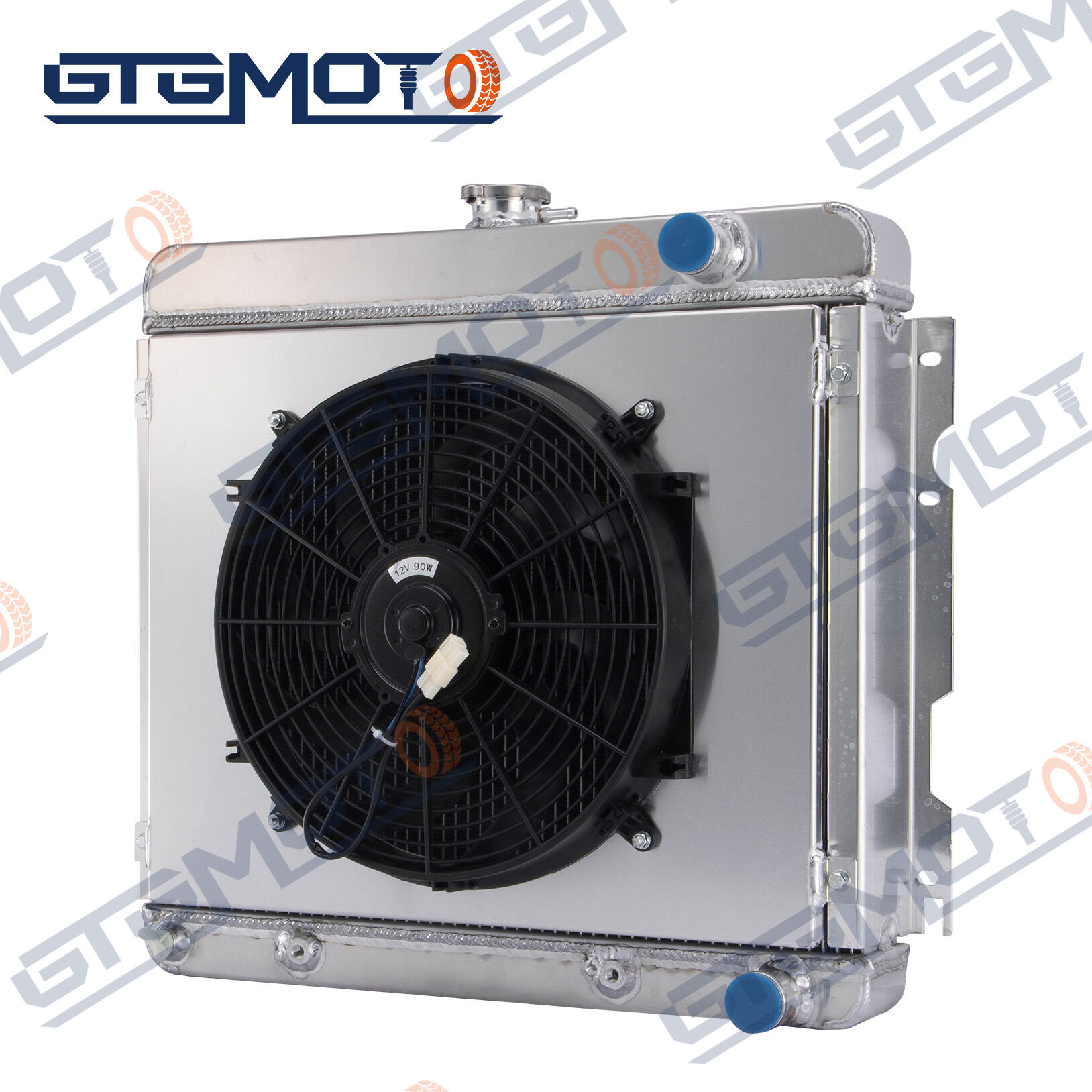 GTGMOTO Radiator+Shroud Fan For 1968-1973 Dodge Dart Plymouth Duster ...