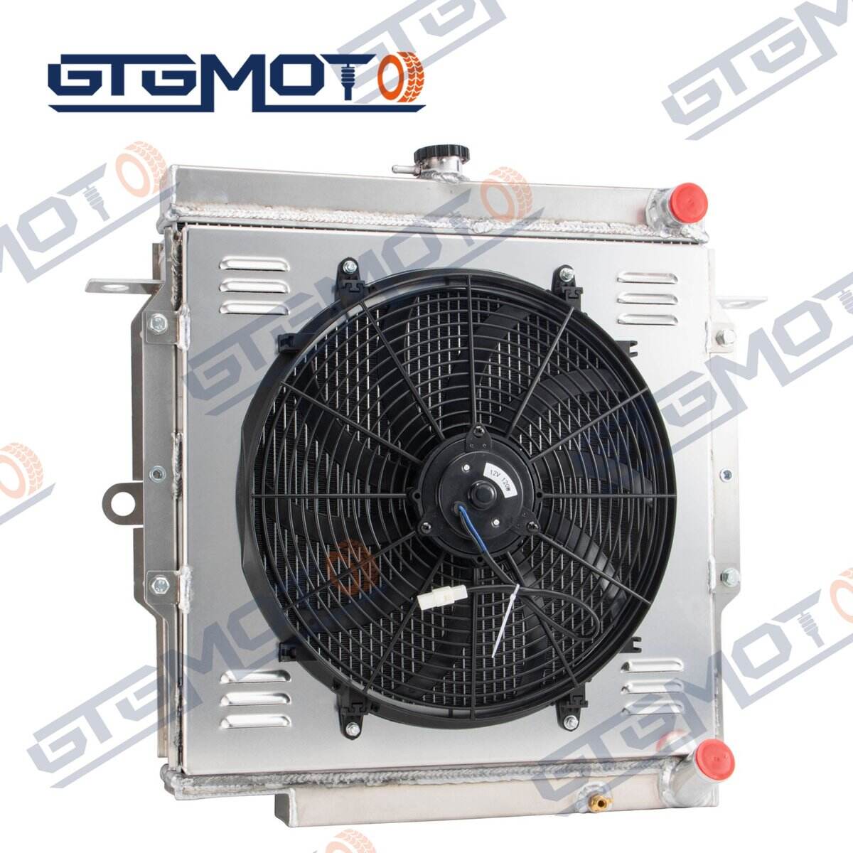 GTGMOTO Ağır Tip 2 Sıralı Radyatör ve Fan Kapağı Chevy GMC 1988-1999 C/K 1500 Serisi 1988-1999