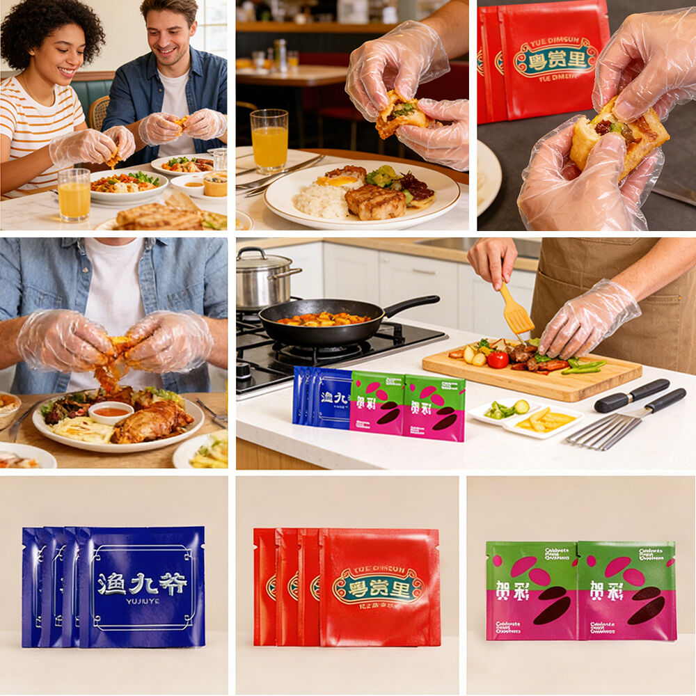 Gants jetables pour aliments, emballés individuellement