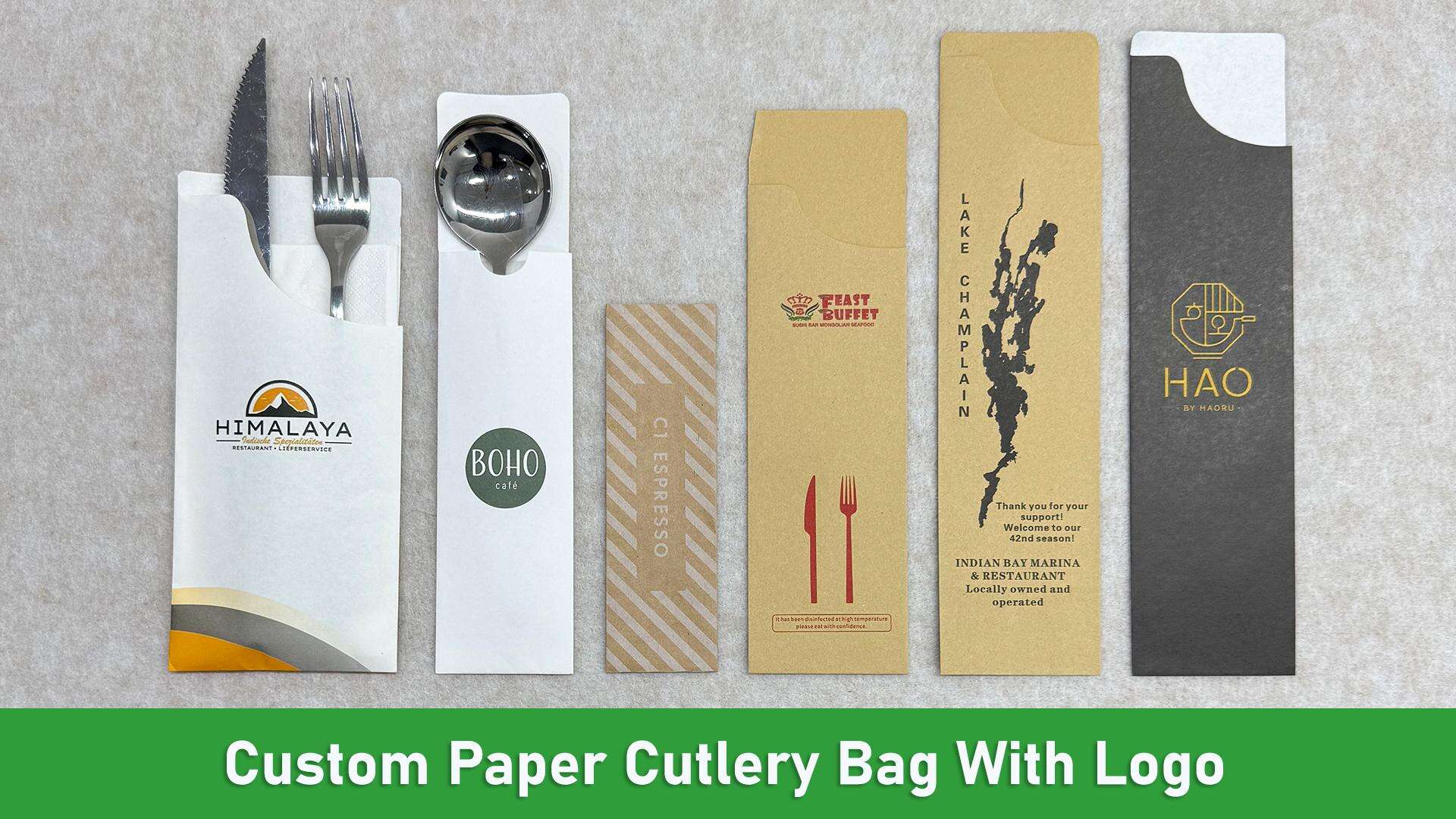 Torebka z papieru na sztućce do restauracji