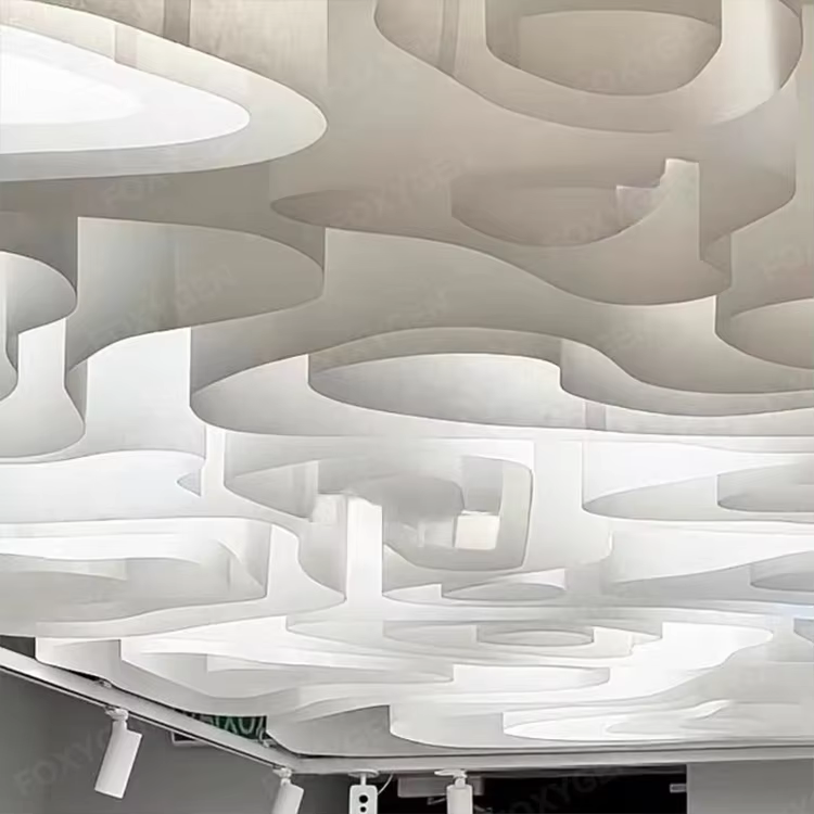 French Texture Modern DIY Ceiling Light Transmission Wave Stamped Grade a Ceiling with Aluminum Hanging Cloth Deco factory