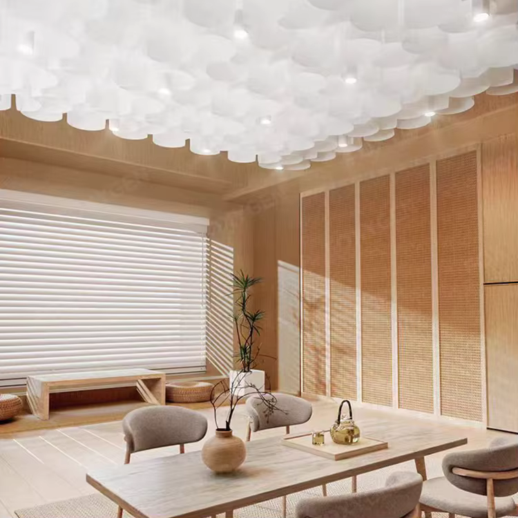French Texture Modern DIY Ceiling Light Transmission Wave Stamped Grade a Ceiling with Aluminum Hanging Cloth Deco factory