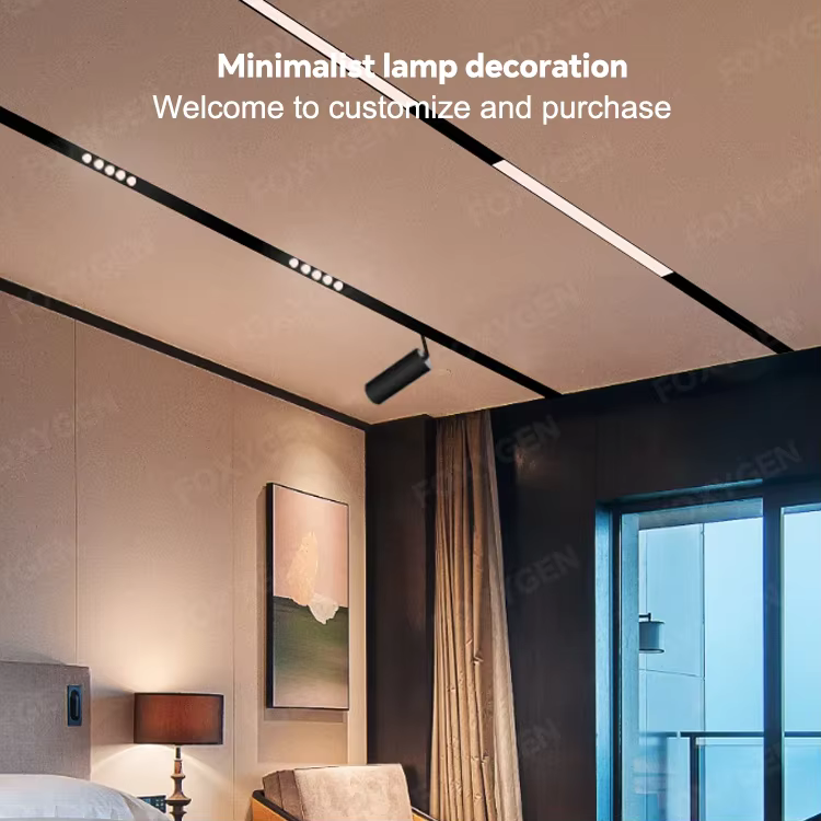48V Modern Design Recessed Rail for LED Tension Stretching Ceiling Soft Film Magnetic Track Light System supplier