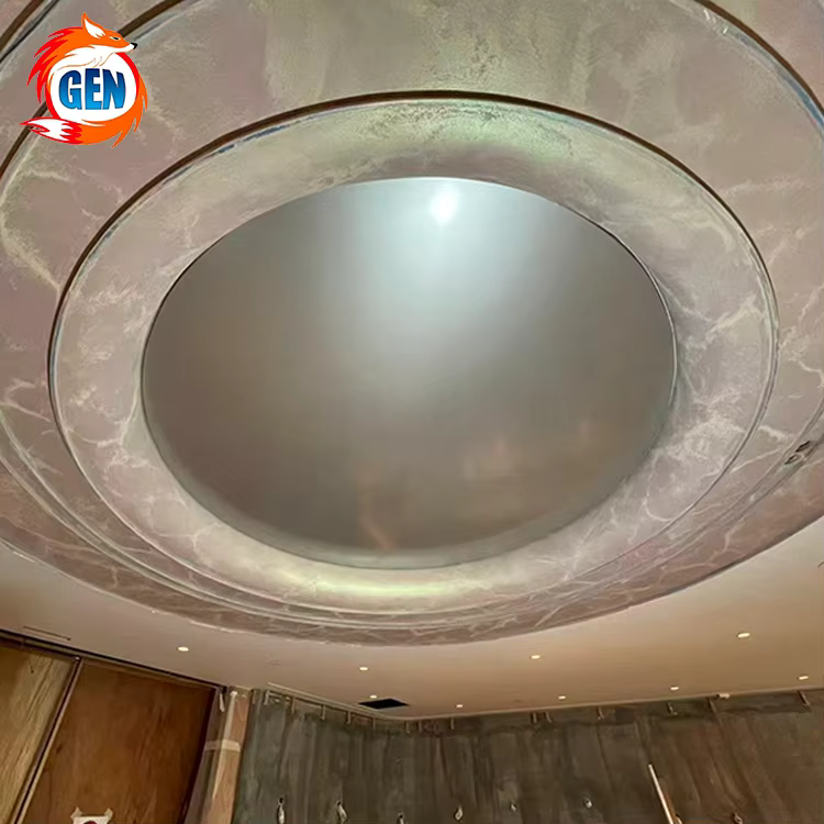 factory customize ceiling pvc film construction decoration project popular luster gold  silver metal stretch ceiling for office-2