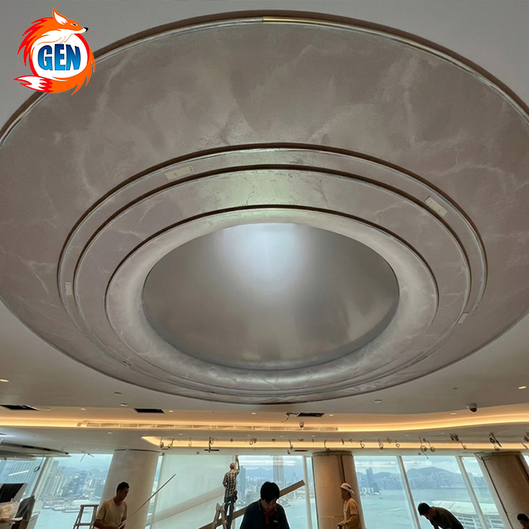 Factory Customize Ceiling PVC Film Construction Decoration Project Popular Luster Gold & Silver Metal Stretch Ceiling for Office