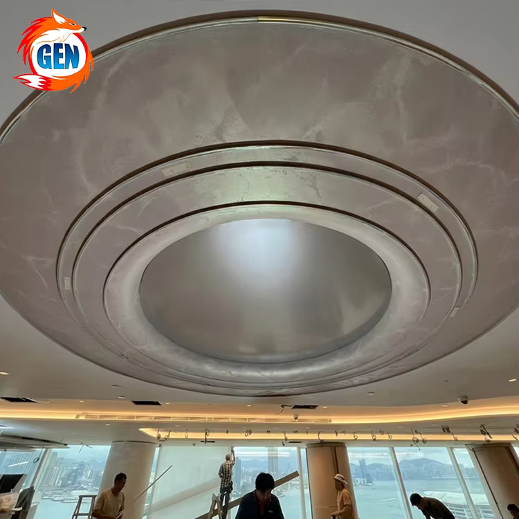 factory customize ceiling pvc film construction decoration project popular luster gold  silver metal stretch ceiling for office-1