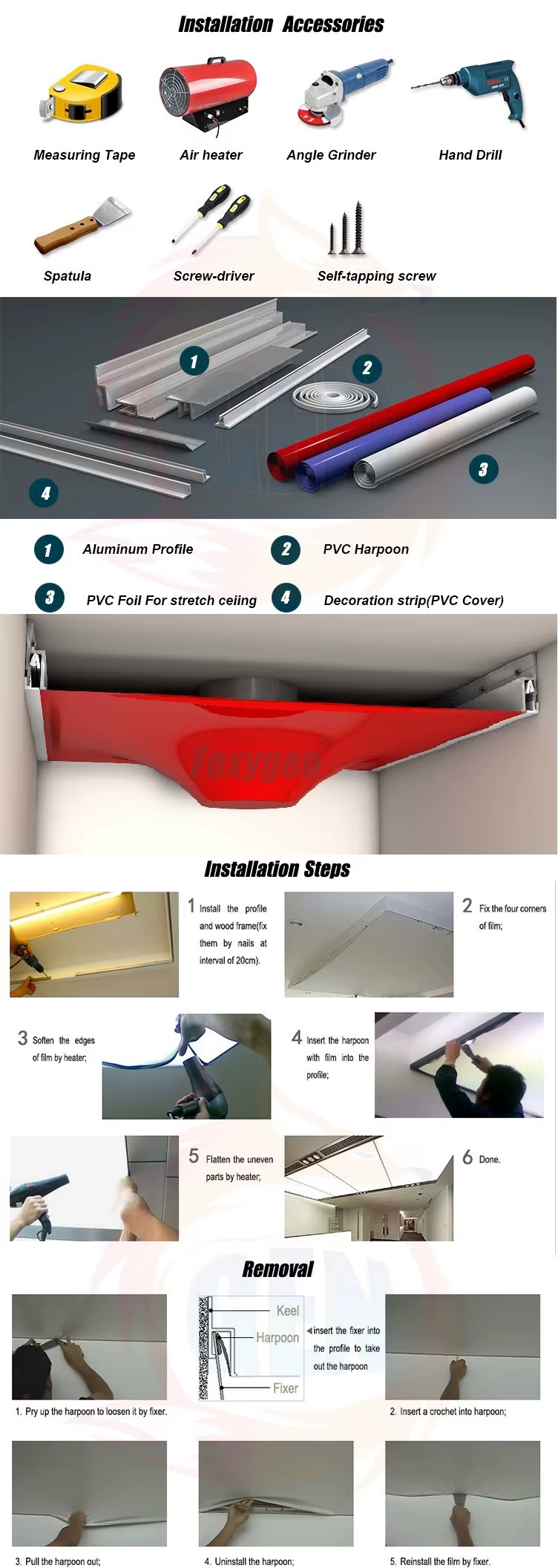factory customize ceiling pvc film construction decoration project popular luster gold  silver metal stretch ceiling for office-13