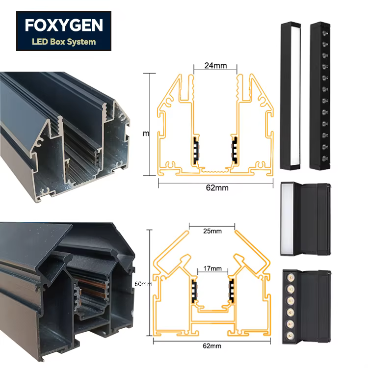 48V Modern Design Recessed Rail for LED Tension Stretching Ceiling Soft Film Magnetic Track Light System factory