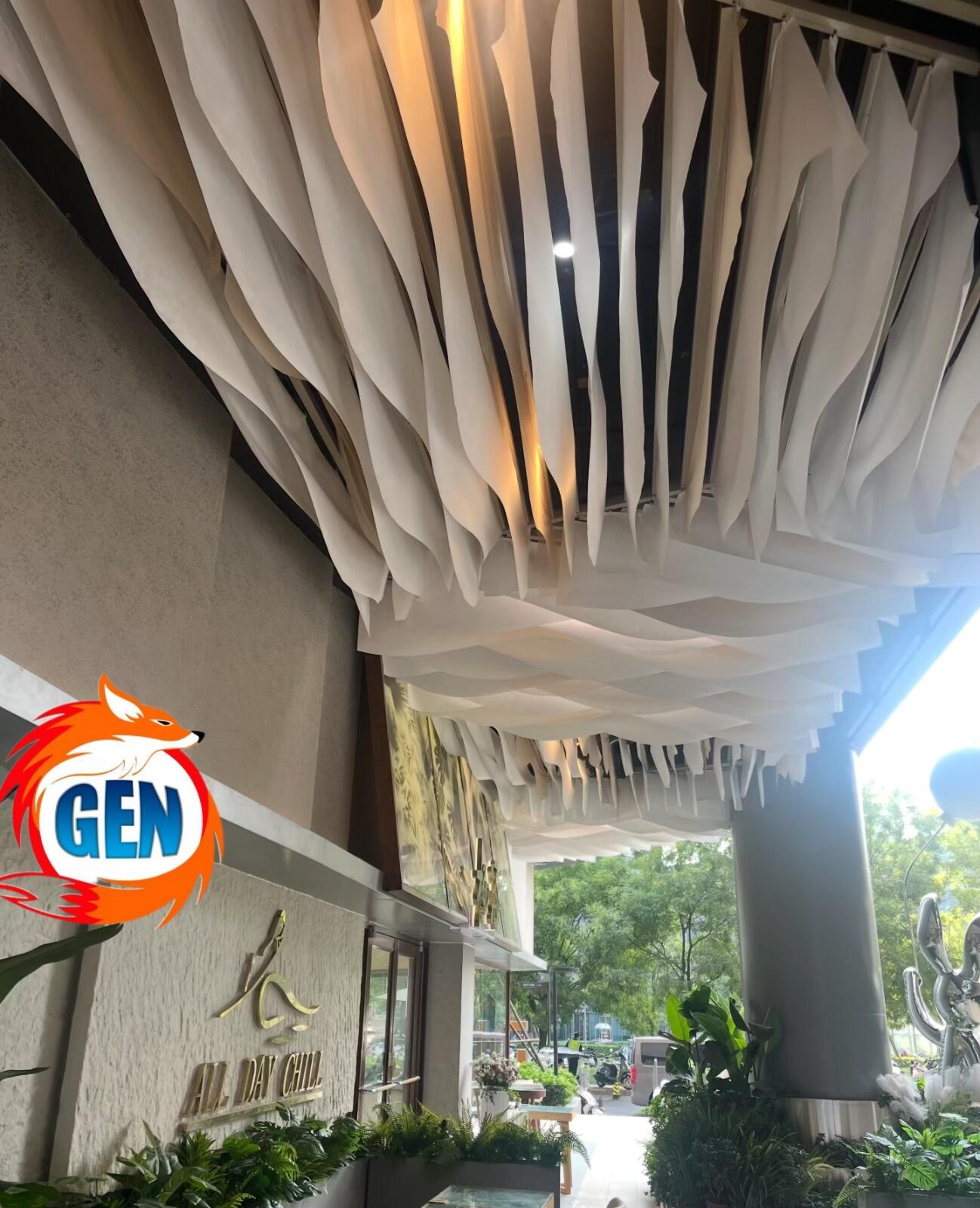 French Style Modern DIY Translucent Ceiling Panels – Wave Embossed Grade A Ceiling with Aluminum Hanging System for Home & Commercial Decoration